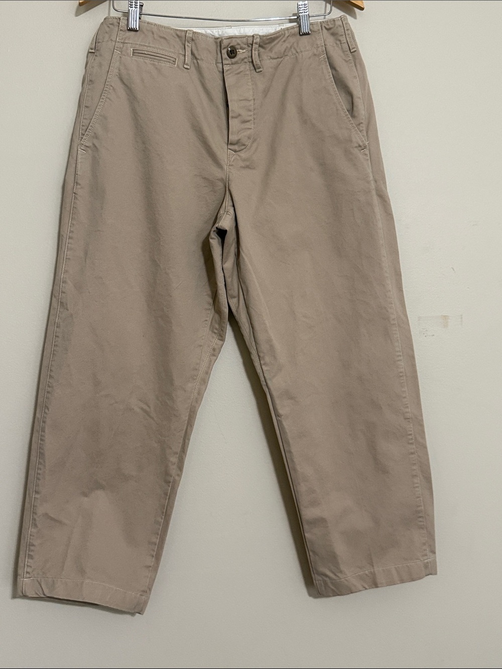 Wallace & Barnes j crew Men's Khaki Straight-Leg Cotton Pants 31 casual Y2K